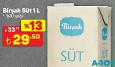 BİRŞAH SÜT 1 L %3,1 YAĞLI